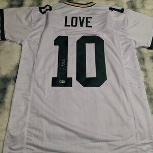 Jordan Love Green Bay Packers Autographed Custom Jersey Beckett COA